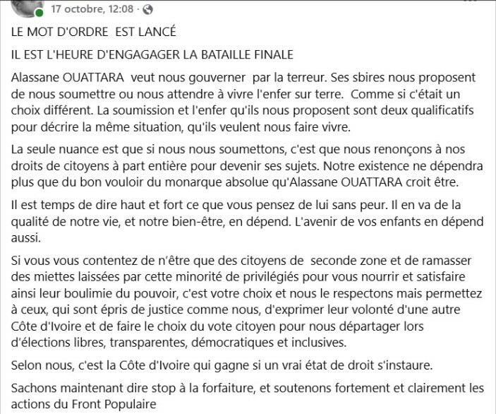 Messages insurrect